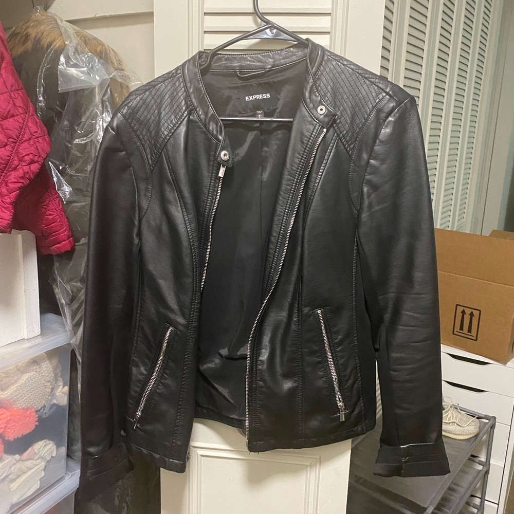 Express women leather jacket